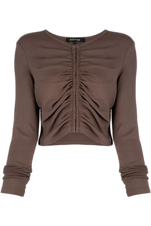 tout a coup Ruched long-sleeve crop top