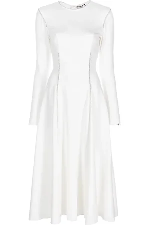 NISSA Crystal-embellished long-sleeve dress