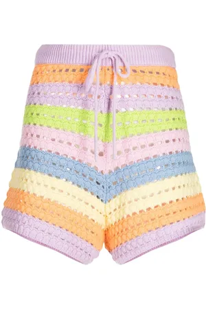 OLIVIA RUBIN Wallis striped crochet shorts