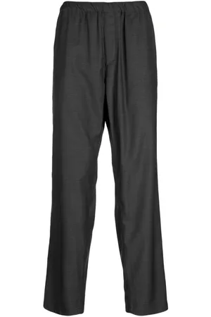 UNDERCOVER Elasticated-waistband wool straight-leg trousers