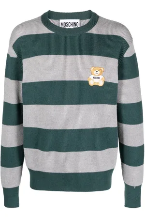 Moschino Teddy Bear-patch striped jumper