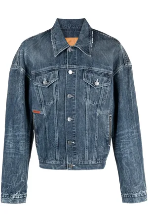 MARTINE ROSE Balloon-shoulder denim jacket