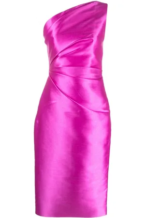 Solace Orla satin one-shoulder midi dress
