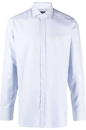 Hackett Logo-embroidered crepe cotton shirt