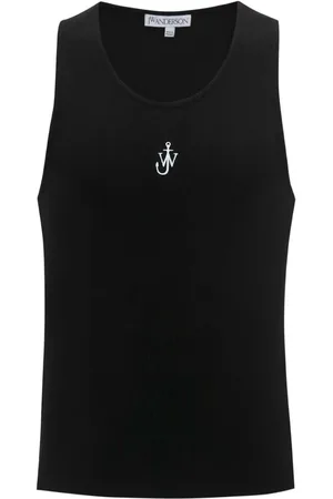 J.W.Anderson Logo-embroidered ribbed-knit tank top