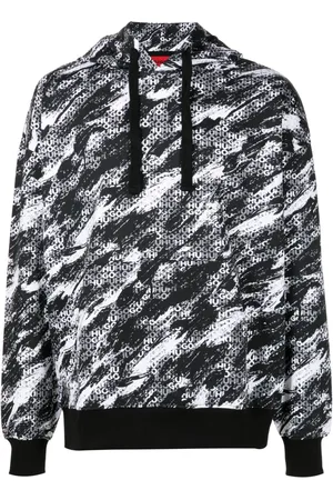 HUGO BOSS Spray-paint cotton hoodie