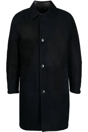 BRIONI Single-breasted leather coat
