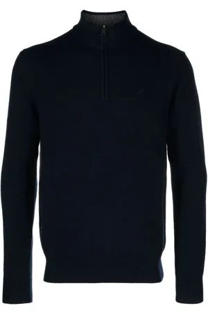 Hackett Logo-embroidered wool cardigan