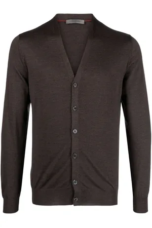 corneliani V-neck fine-knit cardigan