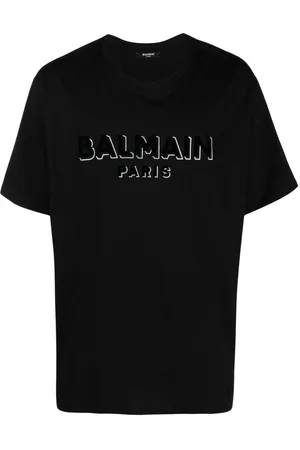 Balmain Flocked-logo cotton T-shirt