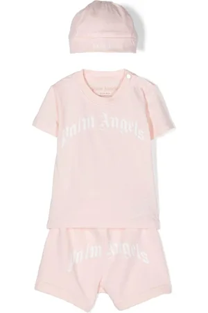 Palm Angels Logo-print cotton babygrow set