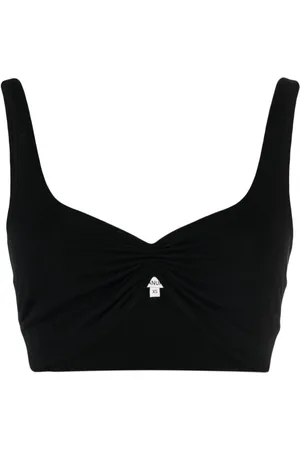MANURI Gathered sleeveless crop top