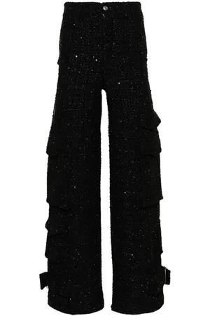 GCDS Ultracargo tweed wide-leg trousers