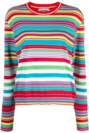 Moschino Stripe-pattern logo-patch jumper