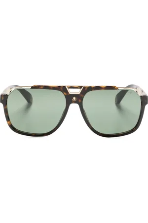 Philipp Plein Pilot-frame logo-engraved sunglasses