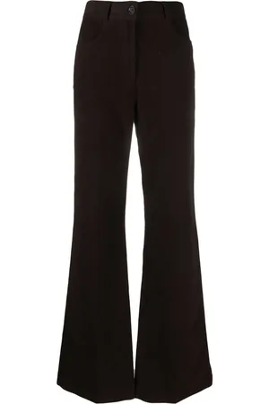Totême Velour high-waisted flared trousers