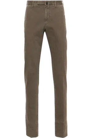 Incotex Striped mid-rise tailored trousers