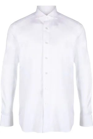 Xacus Spread-collar cotton shirt
