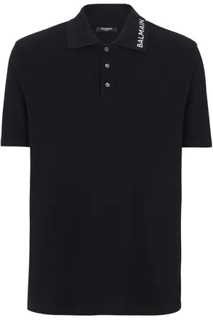 Balmain Logo-embroidered cotton polo shirt