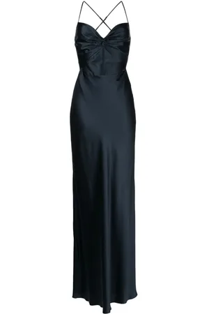 Michelle Mason Twisted-bodice silk gown