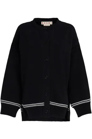 Marni Intarsia-knit logo cotton cardigan