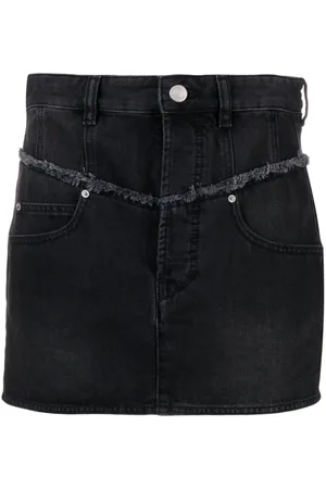 Isabel Marant Narjis frayed denim miniskirt