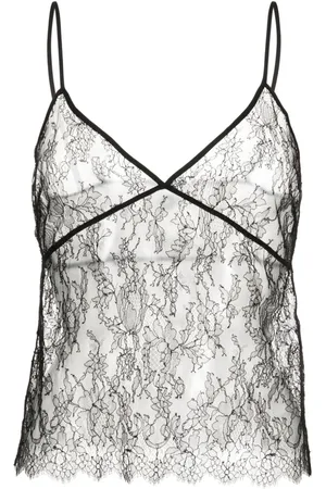 Kiki de Montparnasse Floral-lace V-neck top