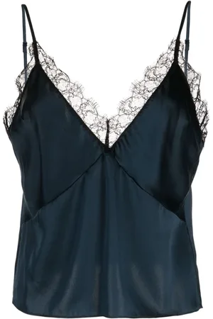 Kiki de Montparnasse Floral-lace detail silk top