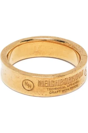 NEIGHBORHOOD Logo-engraved -plated ring