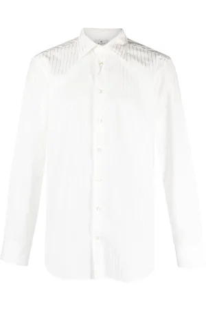 Etro Striped-jacquard cotton blend shirt