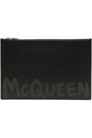 Alexander McQueen Logo-print leather clutch bag