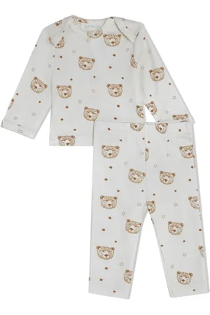MARIE CHANTAL Bear-print organic cotton pajama set