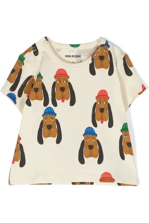 Mini Rodini Bloodhound graphic-print T-shirt