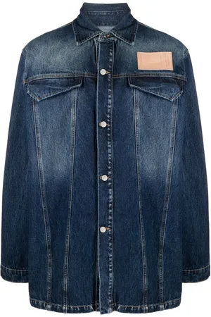 A-cold-wall* Logo-appliqué washed-denim cotton jacket