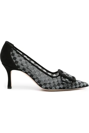 Manolo Blahnik Maysale 70mm checkerboard pumps