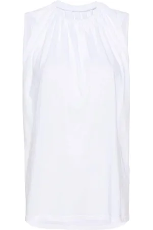 Maison Margiela Gathered-detail cotton tank top