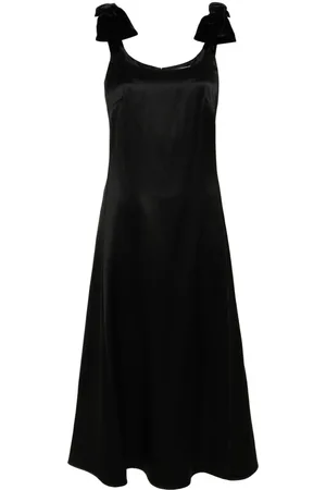 Chloé Bow-embellished satin midi dress