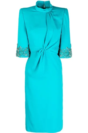 Jenny Packham Lily twist-detail midi dress