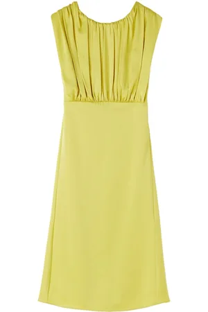 Jil Sander Gathered sleeveless midi dress
