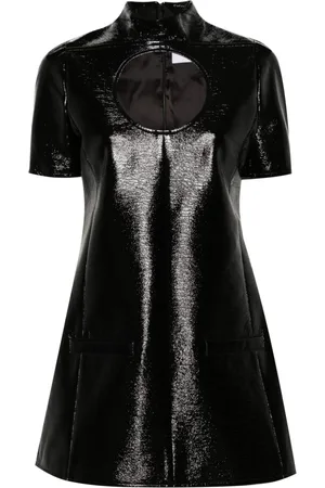 Courrèges Cut-out polished-finish minidress