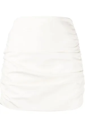Michelle Mason Ruched leather miniskirt