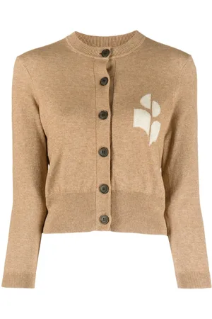 Marant Etoile Newton intarsia-logo cropped cardigan