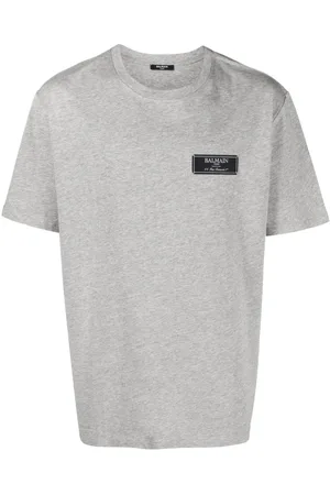 Balmain Logo-patch mélange T-shirt