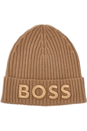 HUGO BOSS Logo-embroidered ribbed beanie