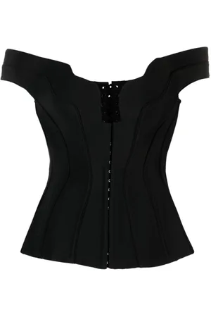 MUGLER Impossible Neckline off-shoulder corset