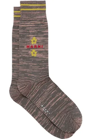 Marni Logo-intarsia stripe-detail socks