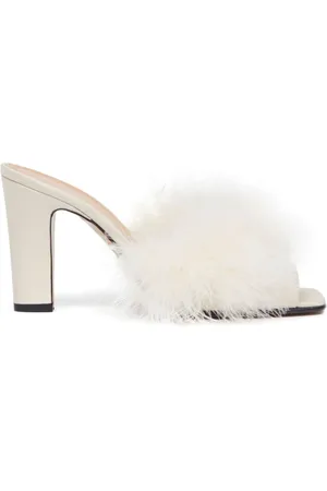 Maison Margiela Feather 90mm satin mules