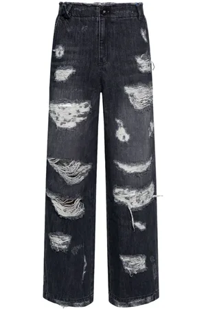Ader Error Ripped-detail high-rise jeans