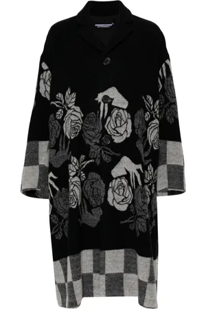 UNDERCOVER Floral-jacquard buttoned coat