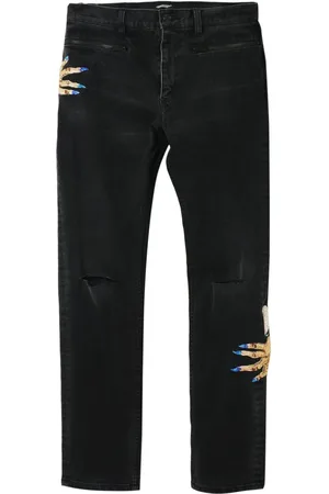 UNDERCOVER Motif-embroidered straight-leg jeans